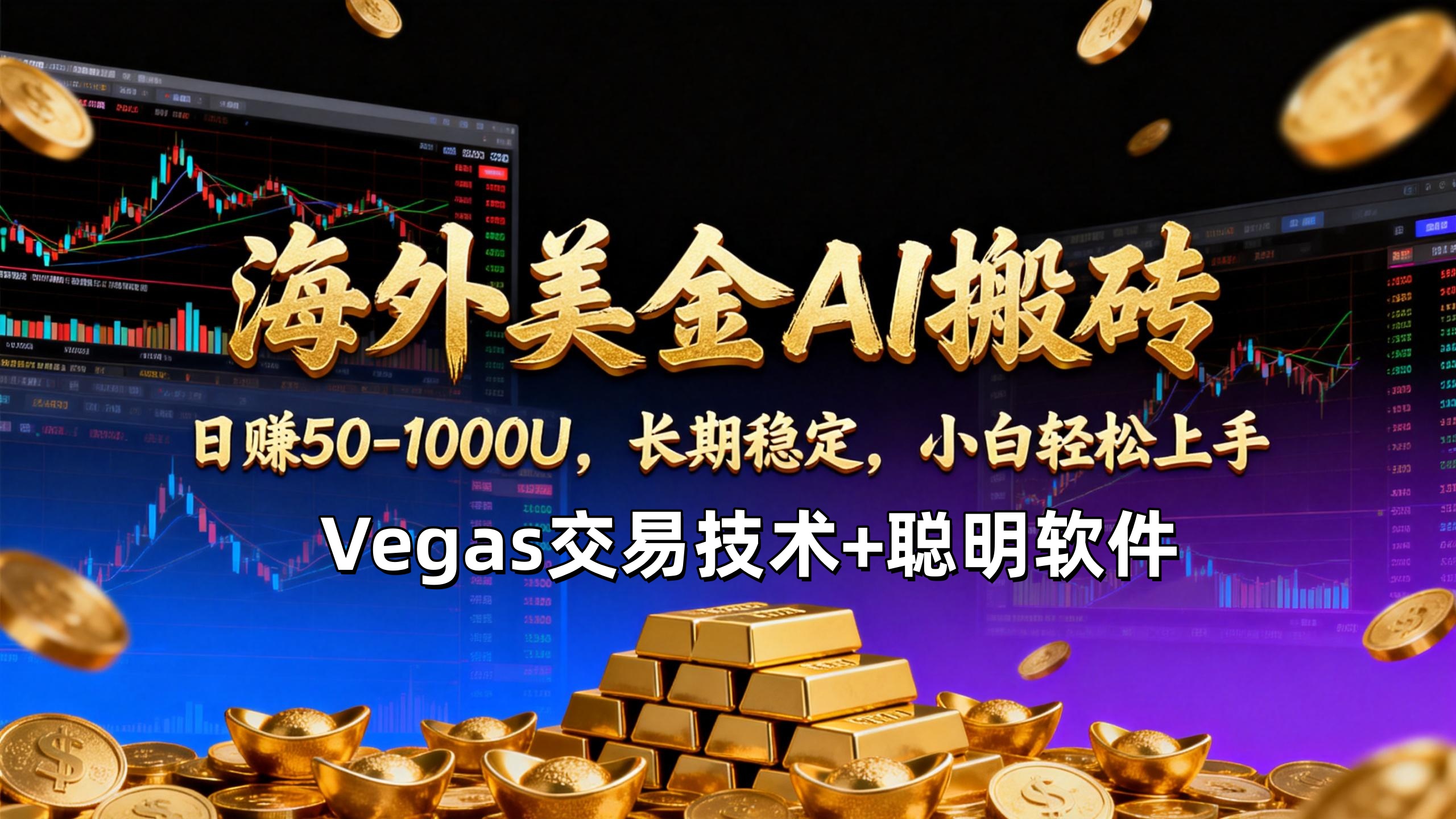 【海外美金AI搬砖】Vegas交易技术+聪明软件，日赚50-1000U，长期稳定，小白轻松上手。-孔明聊项目