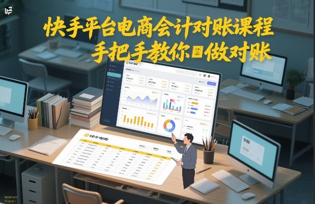快手平台电商会计对账课程，手把手教你做对账-孔明聊项目