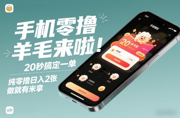 手机零撸薅羊毛来啦！20秒搞定一单，纯零撸日入2张，做就有米拿【揭秘】-孔明聊项目