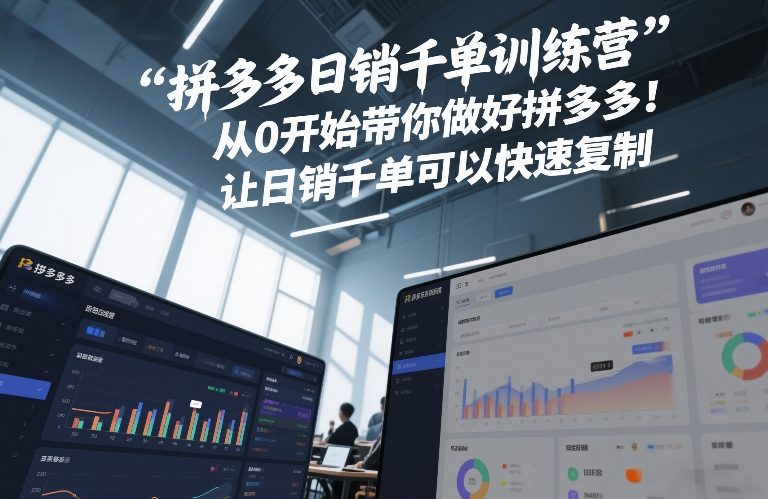 拼多多日销千单训练营，从0开始带你做好拼多多，让日销千单可以快速复制(更新26年1月)-孔明聊项目