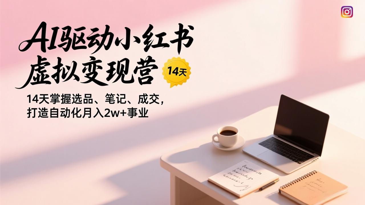 AI驱动小红书虚拟变现营，14天掌握选品、笔记、成交，打造自动化月入2w+事业-孔明聊项目