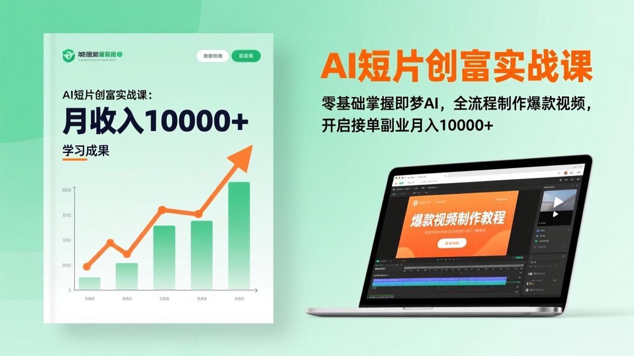AI短片创富实战课：零基础掌握即梦AI，全流程制作爆款视频，开启接单副业月入10000+(更新-孔明聊项目