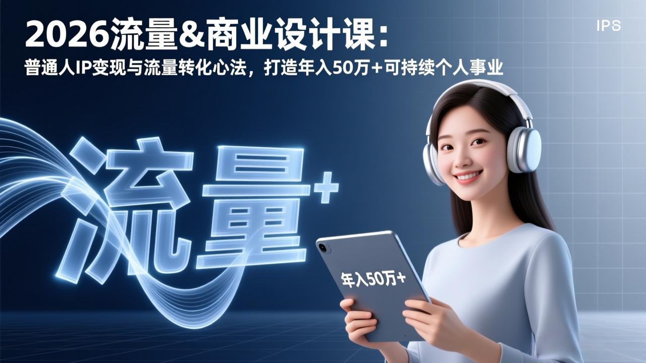 2026流量&商业设计课：普通人IP变现与流量转化心法，打造年入50万+可持续个人事业-孔明聊项目