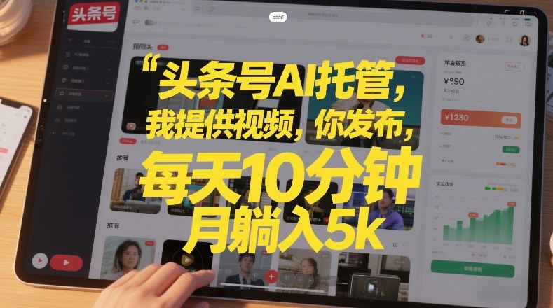 头条号AI托管，我提供视频，你发布，每天10分钟，月躺入5k+【揭秘】-孔明聊项目