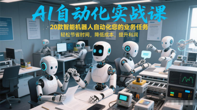 AI自动化实战课：20款智能机器人自动化您的业务任务，轻松节省时间，降低成本，提升利润-孔明聊项目