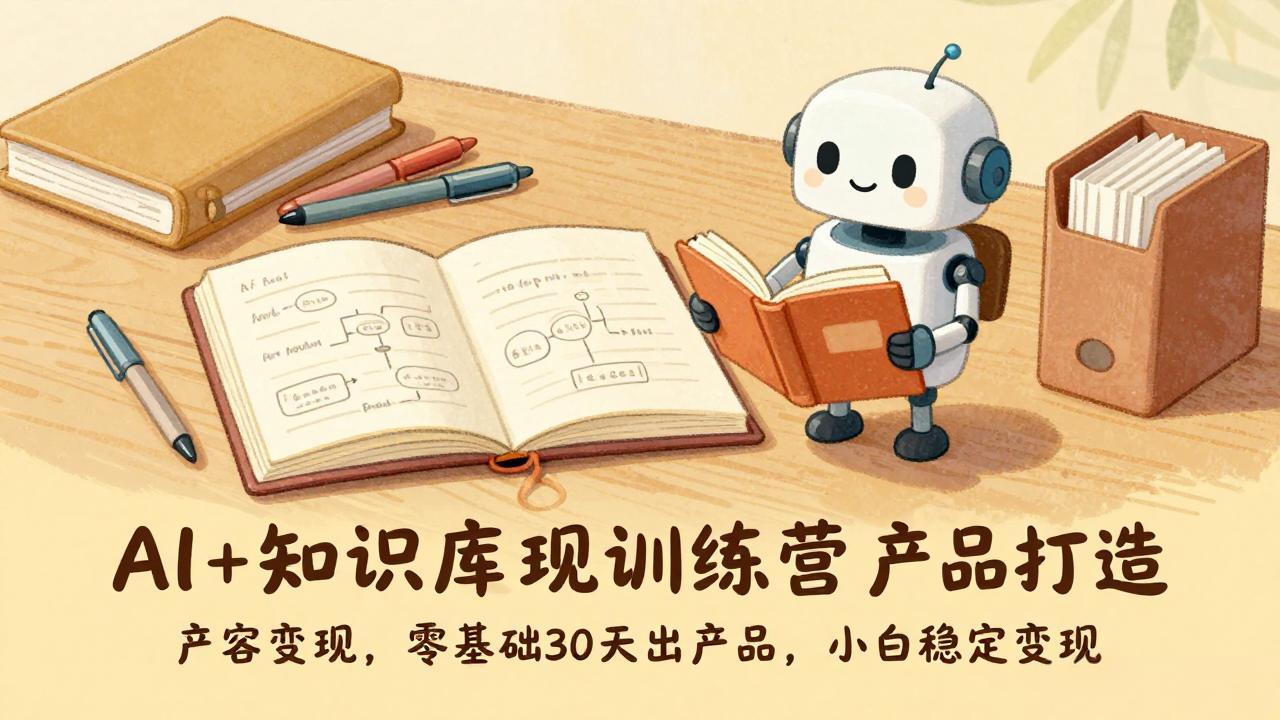 AI+知识库变现训练营，产品打造、内容创作、全平台变现，零基础30天出产品，小白稳定变现-孔明聊项目
