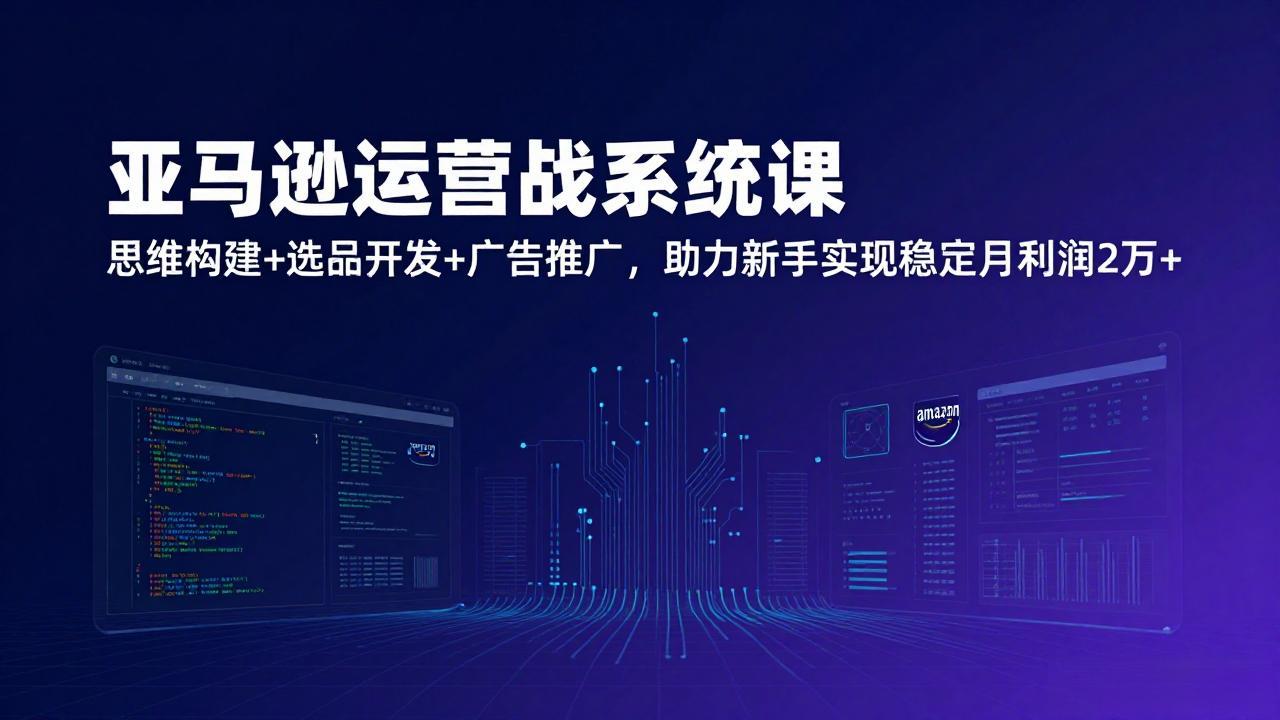 亚马逊运营实战系统课，思维构建+选品开发+广告推广，助力新手实现稳定月利润2万+(更新-孔明聊项目