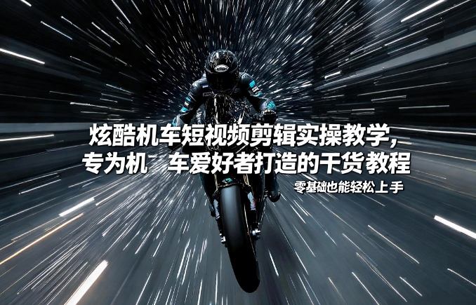 炫酷机车短视频剪辑实操教学，专为机车爱好者打造的干货教程，零基础也能轻松上手-孔明聊项目