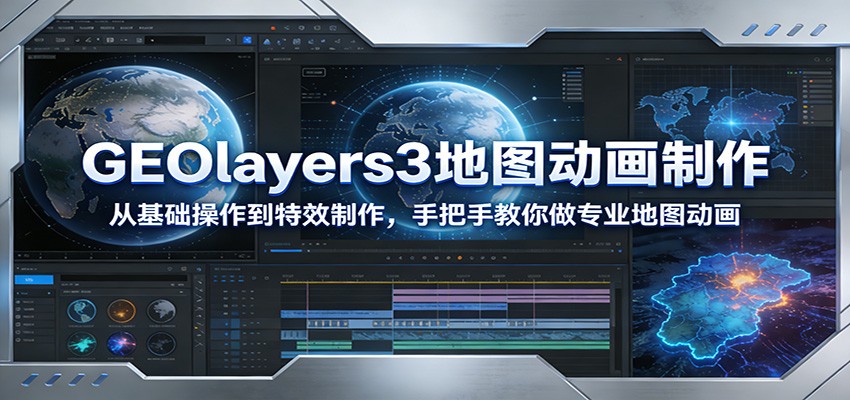 GEOlayers3地图动画制作：从基础操作到特效制作，手把手教你做专业地图动画-孔明聊项目