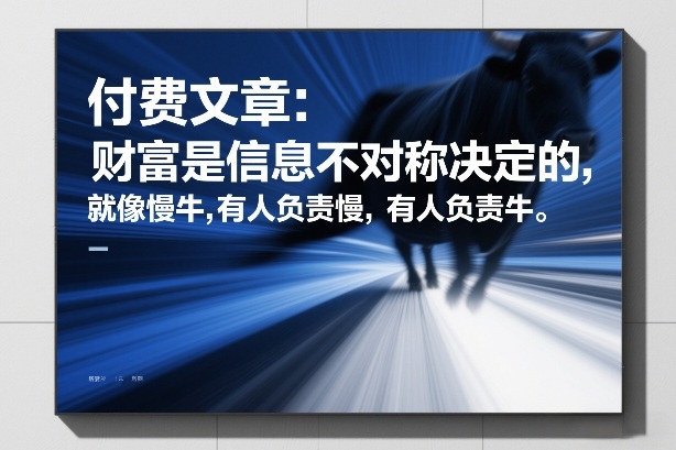 付费文章：财富是信息不对称决定的，就像慢牛，有人负责慢，有人负责牛-孔明聊项目