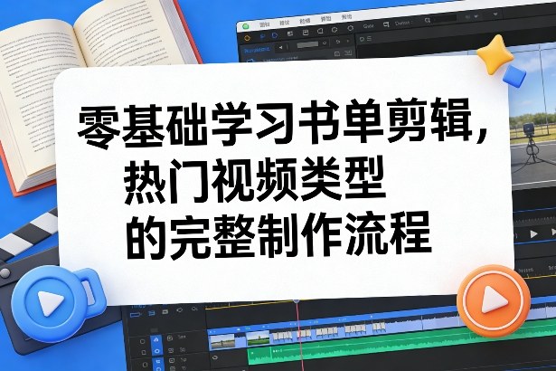 零基础学习书单剪辑，热门视频类型的完整制作流程(更新2026)-孔明聊项目