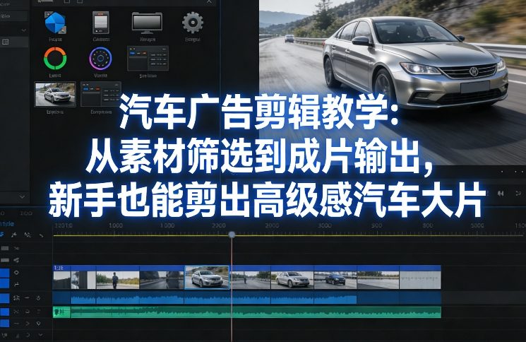 汽车广告剪辑教学：从素材筛选到成片输出，新手也能剪出高级感汽车大片-孔明聊项目