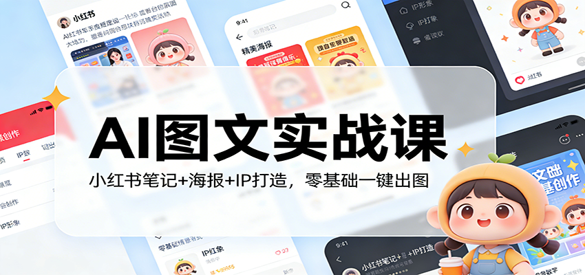 AI图文实战课：小红书笔记+海报+IP打造，零基础一键出图-孔明聊项目