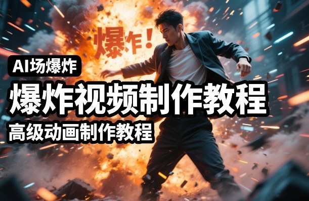 AI场景爆炸视频制作教程，利用人物实拍视频制作出高级的动画特效-孔明聊项目
