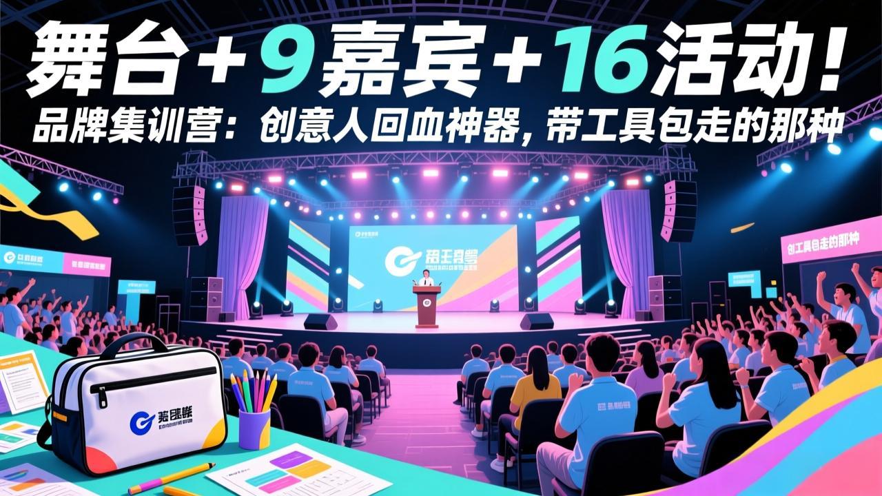 舞台 + 9 嘉宾 + 16 活动！品牌集训营：创意人回血神器，带工具包走的那种-孔明聊项目