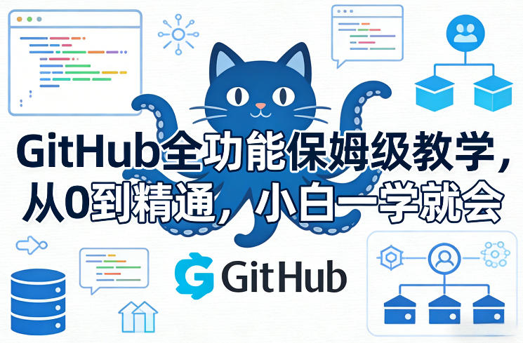 GitHub全功能保姆级教学，从0到精通，小白一学就会-孔明聊项目