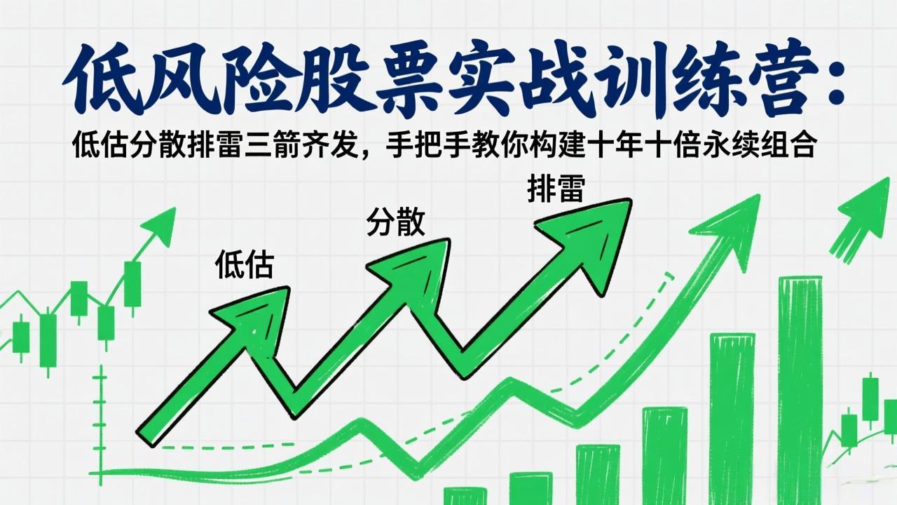 低风险股票实战训练营：低估分散排雷三箭齐发，手把手教你构建十年十倍永续组合-孔明聊项目