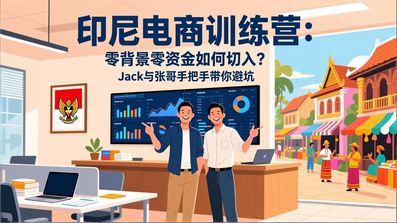 印尼电商训练营：零背景零资金如何切入？Jack与张哥手把手带你避坑-孔明聊项目