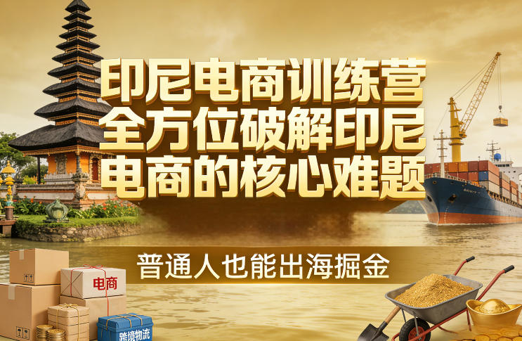 印尼电商训练营，全方位破解印尼电商的核心难题，普通人也能出海掘金-孔明聊项目