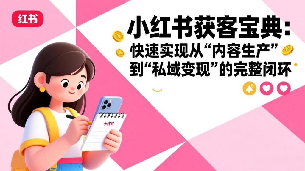 小红书获客宝典：快速实现从“内容生产”到“私域变现”的完整闭环-孔明聊项目