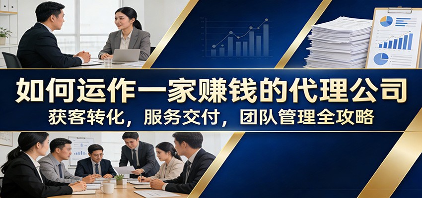 如何运作一家赚钱的代理公司：获客转化，服务交付，团队管理全攻略-孔明聊项目