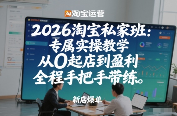 2026淘宝私家班：专属实操教学，从0起店到盈利，全程手把手带练(更新26年3月)-孔明聊项目
