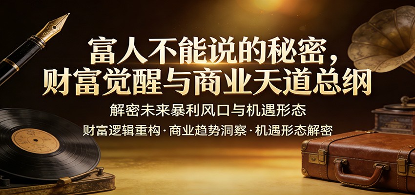 富人不能说的秘密，财富觉醒与商业天道总纲，解密未来暴利风口与机遇形态-孔明聊项目