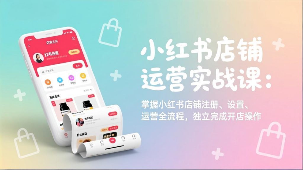 小红书店铺运营实战课：掌握小红书店铺注册、设置、运营全流程，独立完成开店操作-孔明聊项目