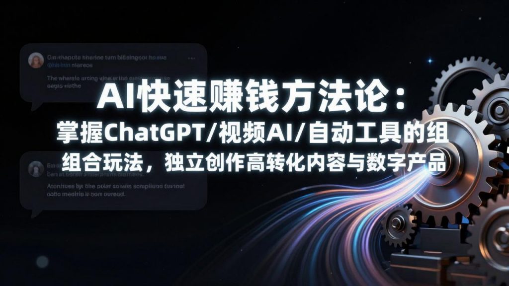 AI快速赚钱方法论：掌握ChatGPT/视频AI/自动化工具的组合玩法，独立创作高转化内容与数字产品-孔明聊项目