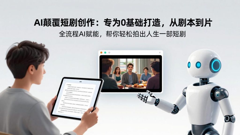AI颠覆短剧创作：专为0基础打造，从剧本到成片全流程AI赋能，帮你轻松拍出人生第一部短剧-孔明聊项目