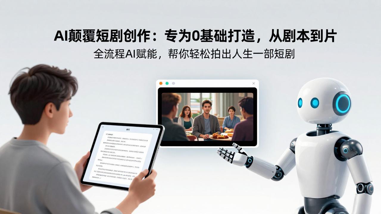 AI颠覆短剧创作：专为0基础打造，从剧本到成片全流程AI赋能，帮你轻松拍出人生第一部短剧-孔明聊项目