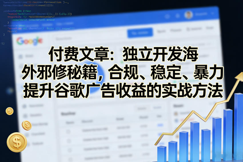 付费文章：独立开发海外邪修秘籍，合规、稳定、暴力提升谷歌广告收益的实战方法-孔明聊项目