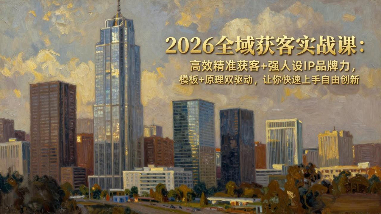 2026全域获客实战课：高效精准获客+强人设IP品牌力，模板+原理双驱动，让你快速上手自由创新-孔明聊项目