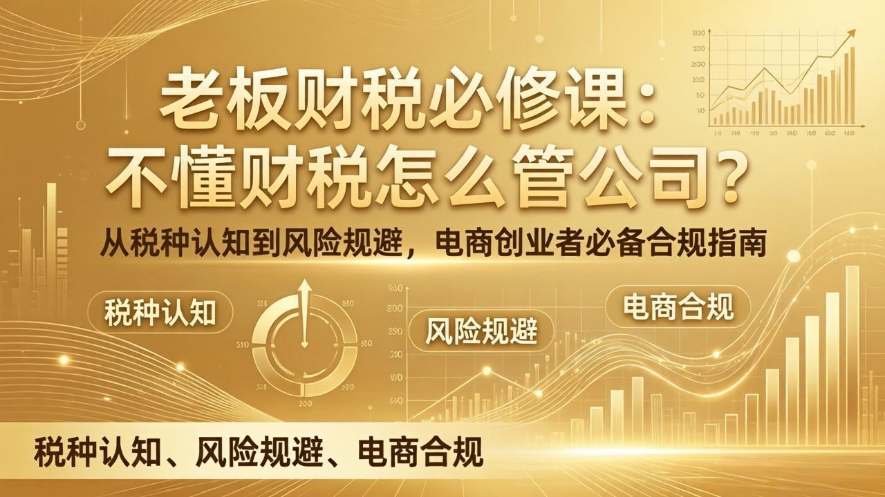 老板财税必修课：不懂财税怎么管公司？从税种认知到风险规避，电商创业者必备合规指南-孔明聊项目