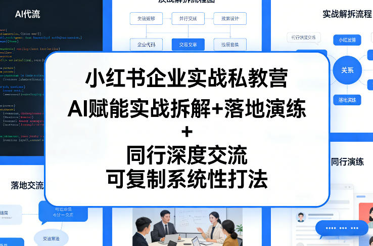 小红书企业实战私教营，AI赋能实战拆解+落地演练+同行深度交流，可复制系统性打法-孔明聊项目