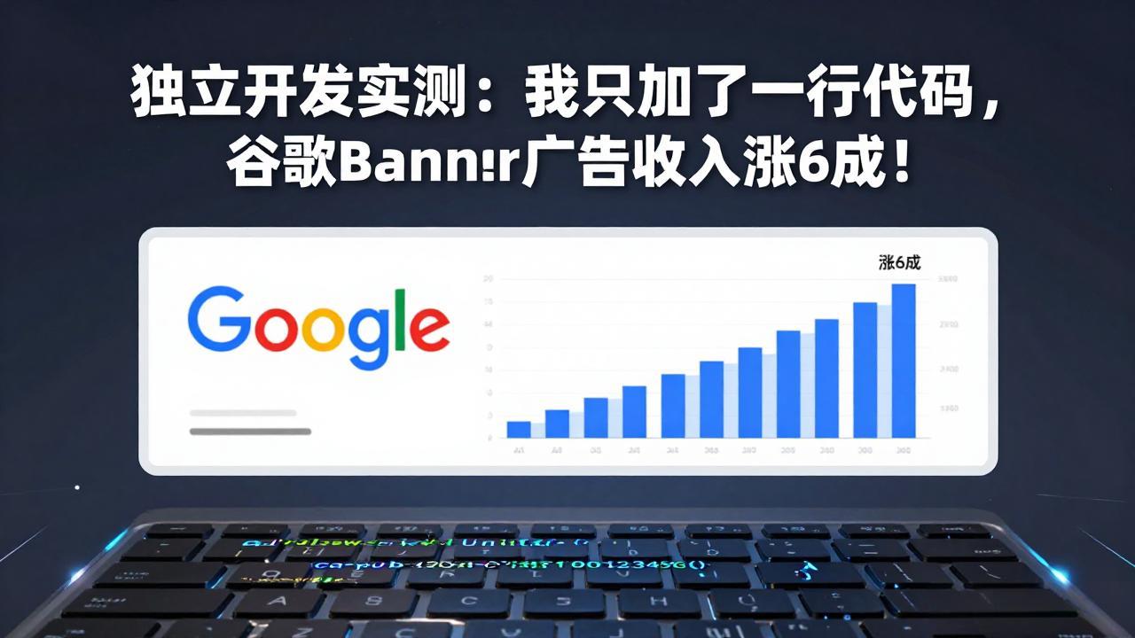 付费文章：独立开发实测：我只加了一行代码，谷歌Banner广告收入涨6成！-孔明聊项目