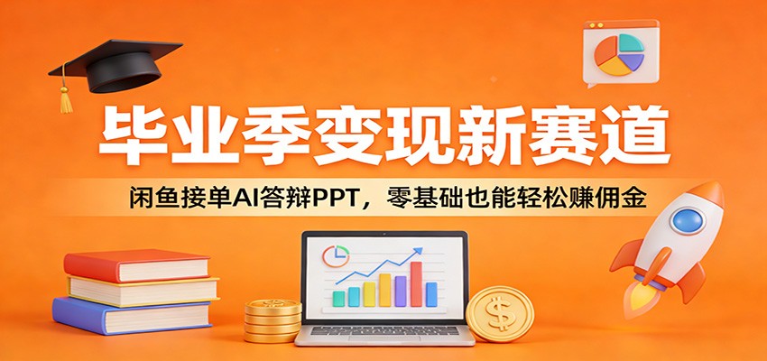 毕业季变现新赛道：闲鱼接单AI答辩PPT，零基础也能轻松赚佣金-孔明聊项目