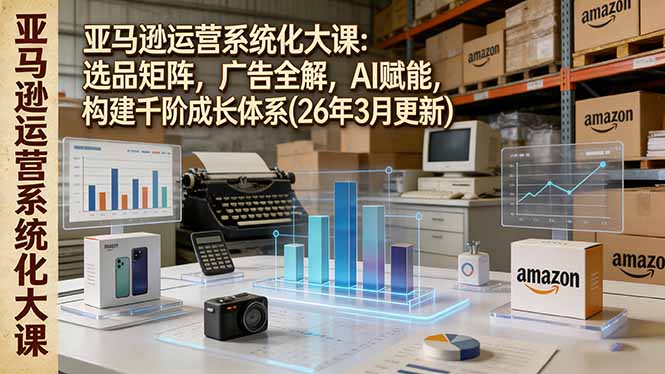 亚马逊运营系统化大课：选品矩阵，广告全解，AI赋能，构建千阶成长体系(26年3月更新-孔明聊项目
