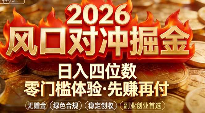 2026美金对冲套利，无赠金对冲策略保驾护航，低门槛易上手实操。单人单日收益2000+-孔明聊项目