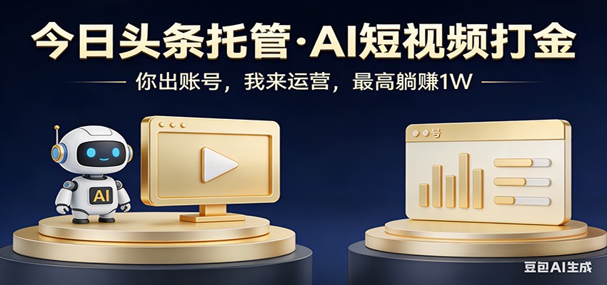 头条号AI托管，我提供作品，你提供账号，每天5分钟发布，小白躺赚3000+-孔明聊项目