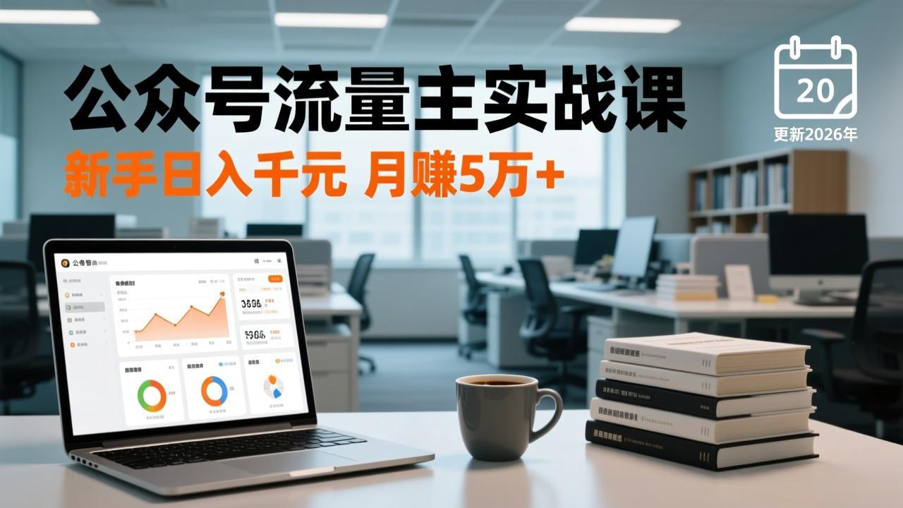公众号流量主实战课-更新26年3月，爆文写作、流量池运营、多平台分发，新手日入千元月赚5w+-孔明聊项目