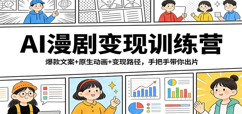 AI漫剧变现训练营：爆款文案+原生动画+变现路径，手把手带你出片-孔明聊项目