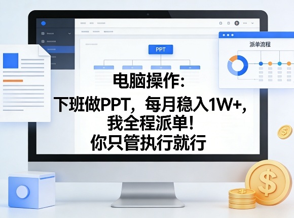 电脑操作：下班做PPT，每月稳入1W+，我全程派单！你只管执行就行【揭秘】-孔明聊项目