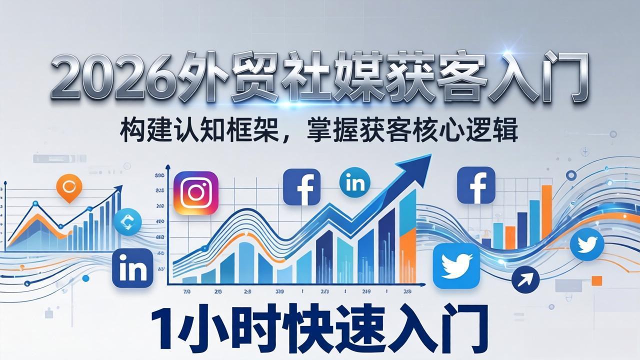 2026 外贸社媒获客入门：1小时搭建认知框架，新手快速开启社媒获客之路-孔明聊项目