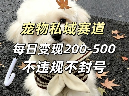 私域宠物项目赛道，单日变现2-5张，每天都可操作不违规不封号-孔明聊项目