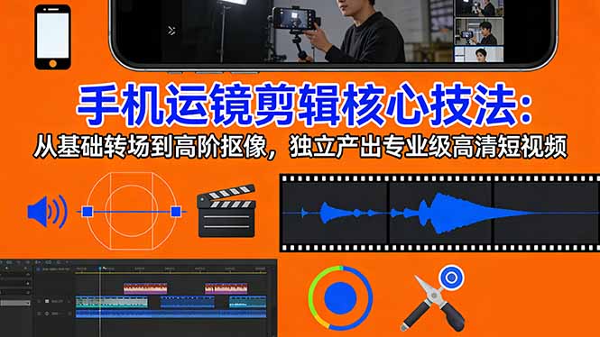 手机运镜 剪辑核心技法：从基础转场到高阶抠像，独立产出专业级高清短视频-孔明聊项目