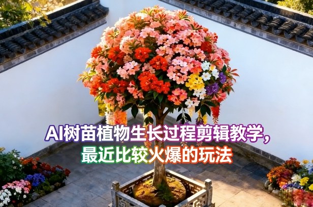 AI树苗植物生长过程剪辑教学，最近比较火爆的玩法-孔明聊项目