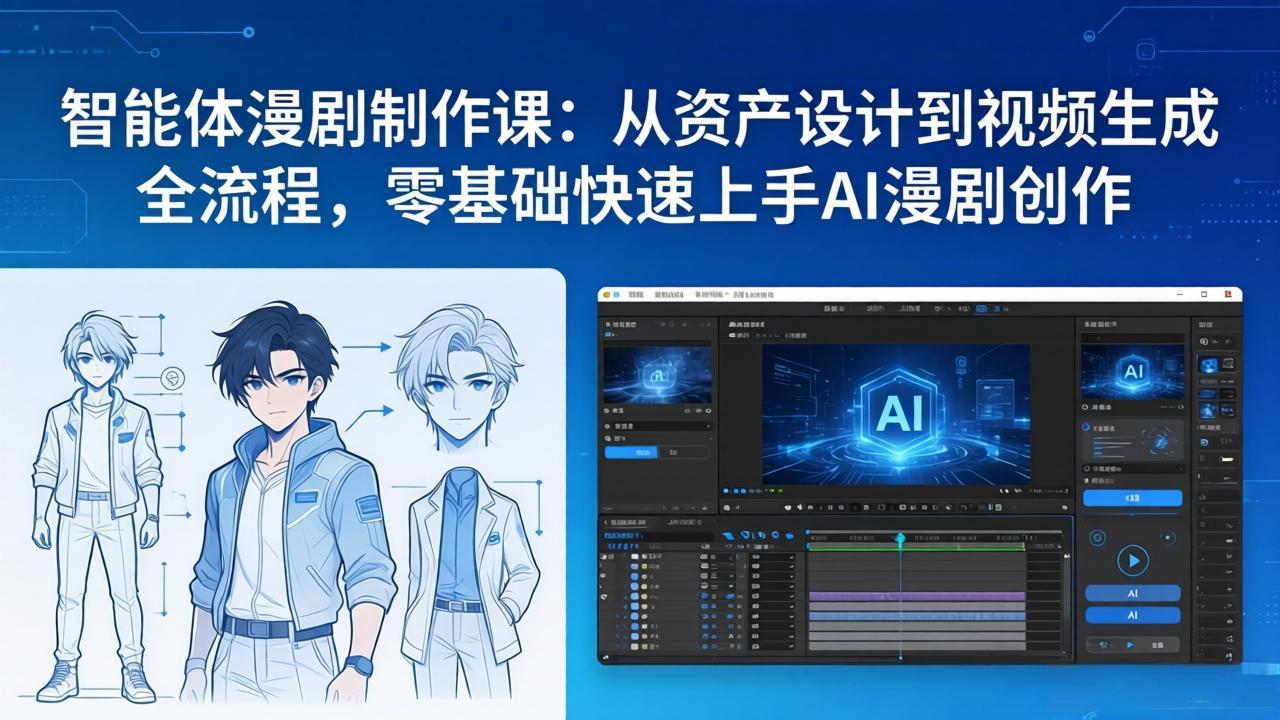 智能体漫剧制作课：从资产设计到视频生成全流程，零基础快速上手AI漫剧创作-孔明聊项目