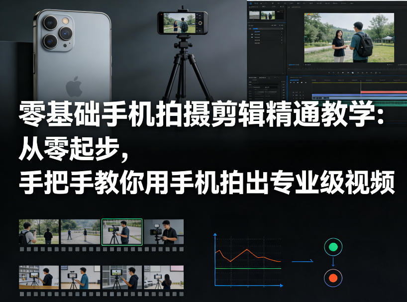 零基础手机拍摄剪辑精通教学：从零起步，手把手教你用手机拍出专业级视频-孔明聊项目