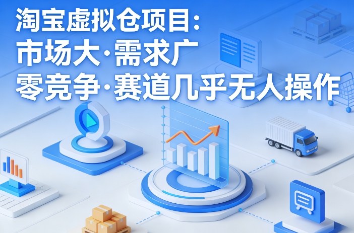 淘宝虚拟仓项目，市场大，需求广，零竞争，赛道几乎没人操作-孔明聊项目